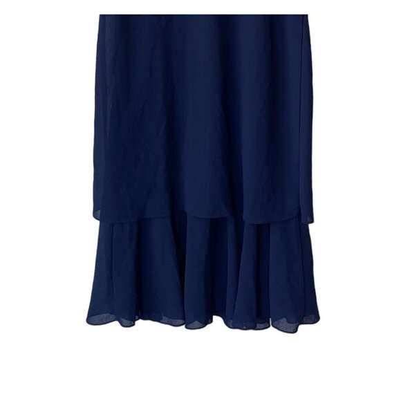 Cattiva New York Dress Size 10 Vintage 80's Midi A-line Crepe Tiered Ruffle - Picture 6 of 7